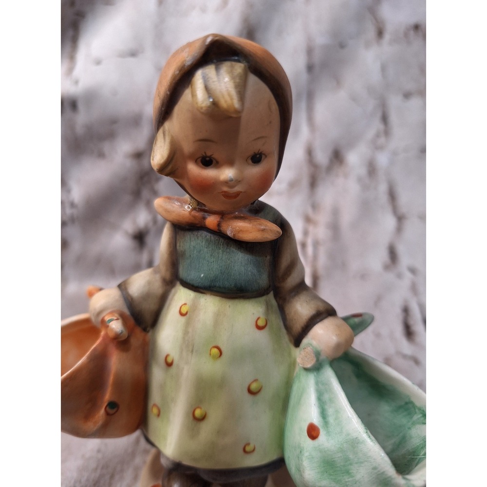Vintage Goebel Hummel Figurine Girl with Baskets 175 Blue Bee Mark Germany
